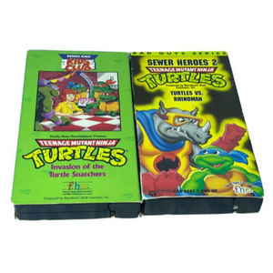 Vintage Lot of 2 Teenage Mutant Ninja Turtles VHS Tapes pre owned